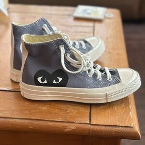 Converse Gray and White High-Top Sneakers